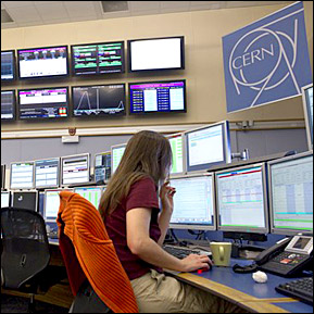 Photo of LHC control room